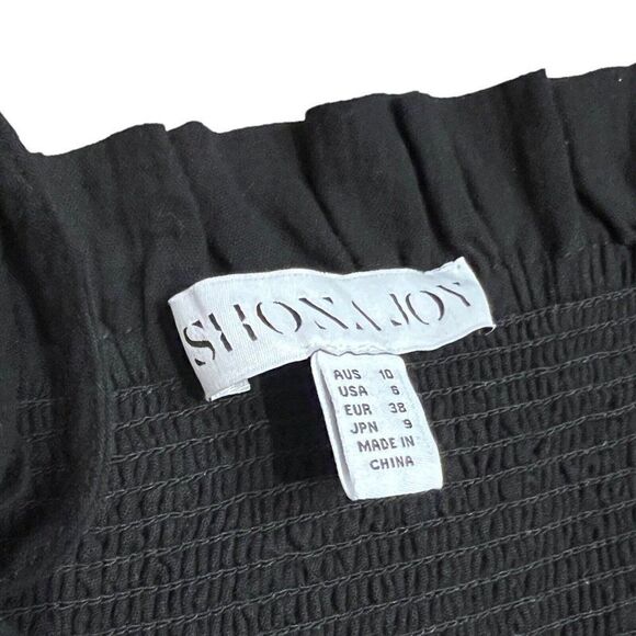 SHONA JOY Dress WMNS 6 Black Midi‎ Leda One Shoulder Tiered *MISSING WAIST TIE* - Picture 7 of 11